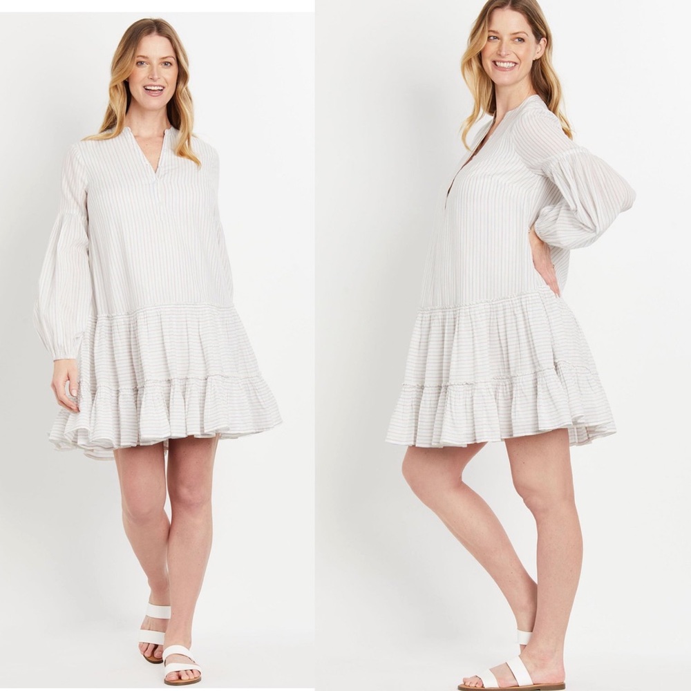 BNWT Maternity striped tiered shift dress large - Picture 2 of 3